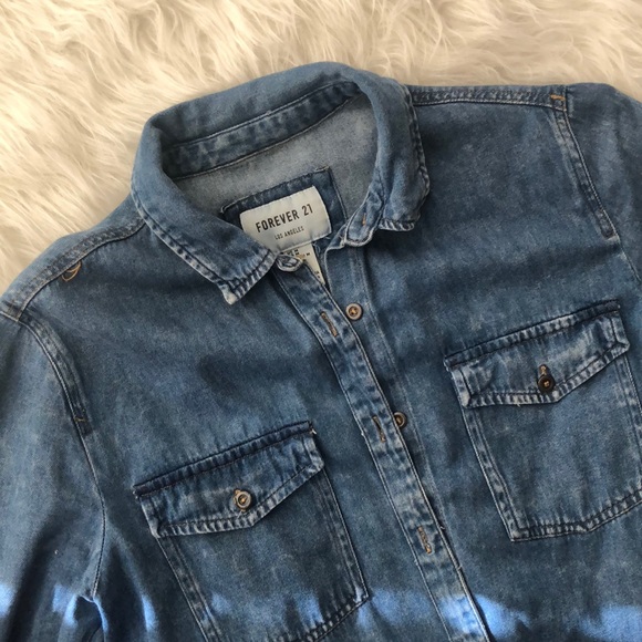 Forever 21 Denim Shirt Dress - Picture 2 of 2